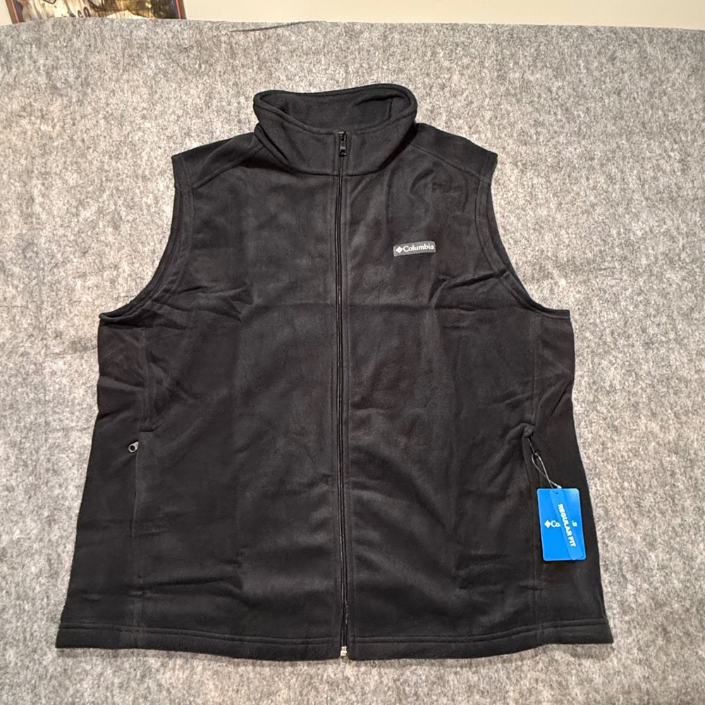 Columbia Mens Steens Mountain Full Zip Fleece Vest Black Regular Fit XXL